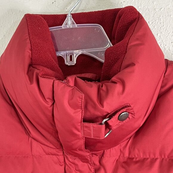 EDDIE BAUER Puffer Vest Goose Down Red EB700 Zip Pockets Outerwear Womens Large - Picture 6 of 16
